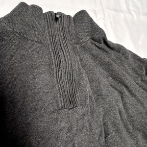 Men's Gray Sweater 3XL Quarter Zip Up DXL